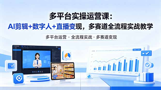 某团队多平台实操运营课-更新26年4月20：AI剪辑+数字人+直播变现，多赛道全流程实战教学-源创文化-逐光轻创终点站
