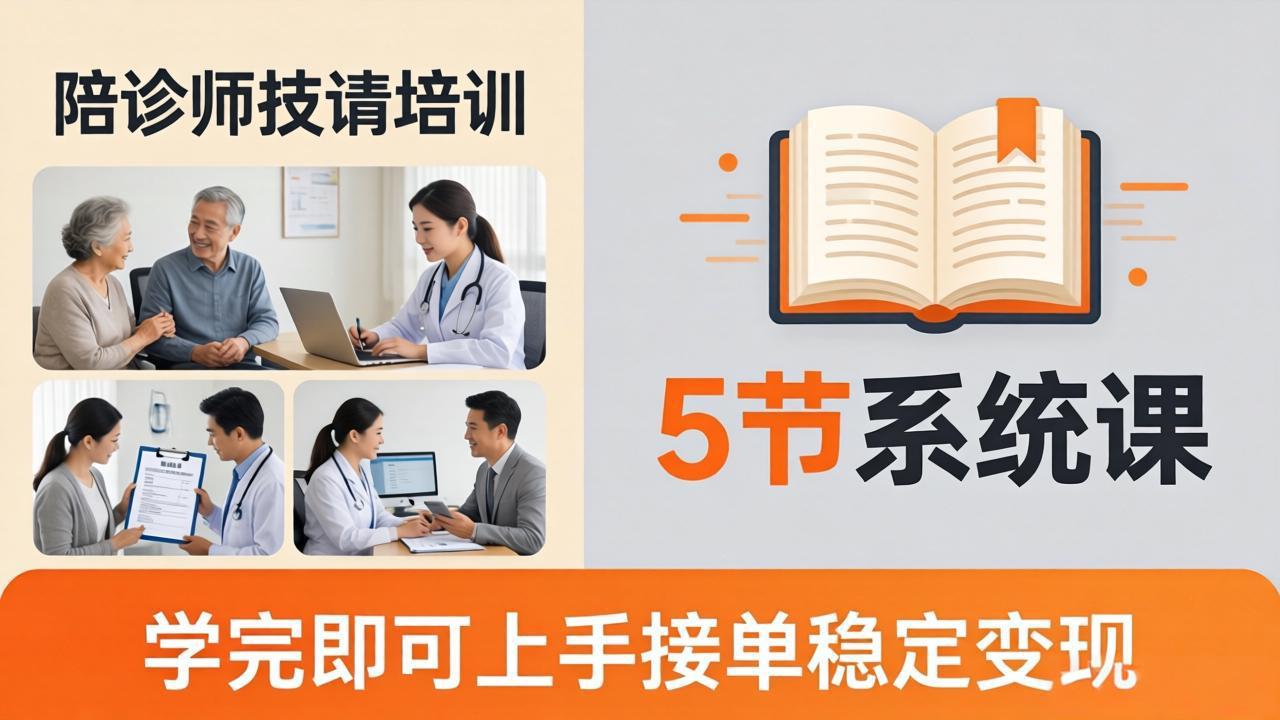 想做陪诊师不知从何下手？5节系统课教你掌握核心技能，学完即可上手接单稳定变现-源创文化-逐光轻创终点站