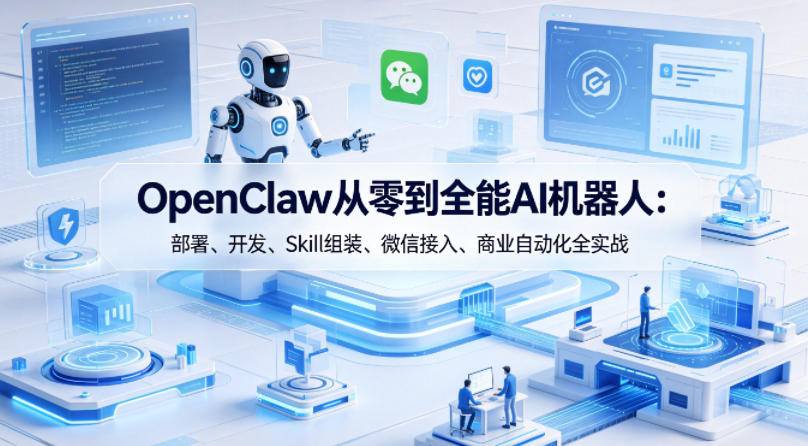 OpenClaw从零到全能AI机器人：部署、开发、Skill组装、微信接入、商业自动化全实战-源创文化-逐光轻创终点站