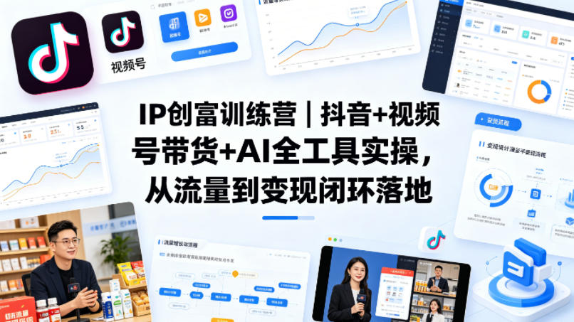 IP创富训练营｜抖音+视频号带货+AI全工具实操，从流量到变现闭环落地-源创文化-逐光轻创终点站