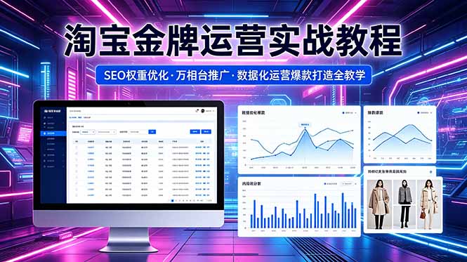 2026 淘宝金牌运营实战教程,SEO权重优化万相台推广,数据化运营爆款打造全教学-源创文化-逐光轻创终点站