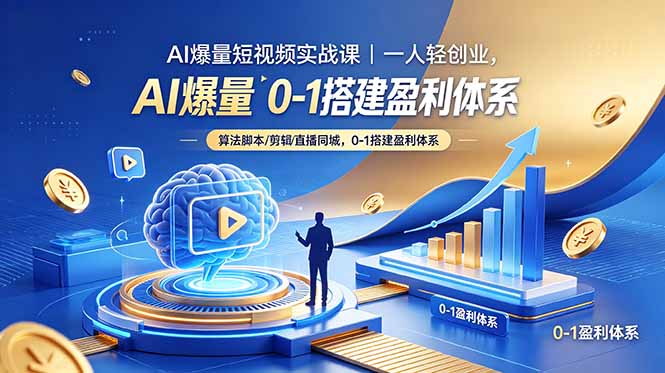 AI爆量短视频实战课｜一人轻创业，算法脚本剪辑直播同城，0-1搭建盈利体系-源创文化-逐光轻创终点站