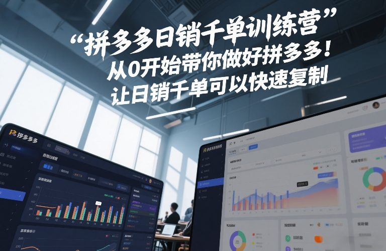 拼多多日销千单训练营，从0开始带你做好拼多多，让日销千单可以快速复制(更新26年3月)-源创文化-逐光轻创终点站