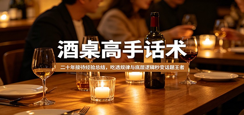 酒桌高手话术：二十年接待经验总结，吃透规律与底层逻辑秒变话题王者-源创文化-逐光轻创终点站