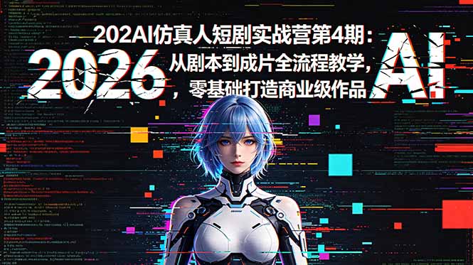 2026AI仿真人短剧实战营第4期：从剧本到成片全流程教学，零基础打造商业级作品-源创文化-逐光轻创终点站