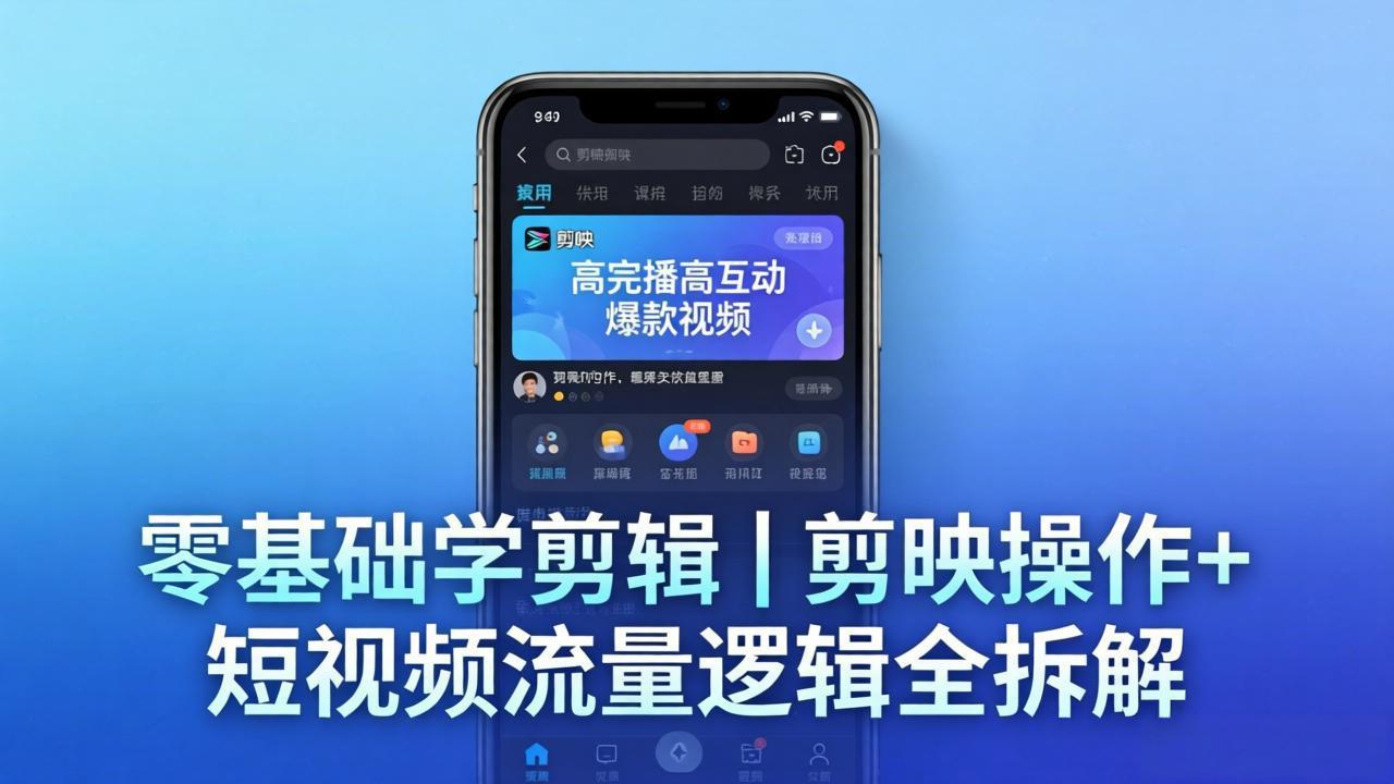 【零基础学剪辑】剪映操作+短视频流量逻辑全拆解｜手把手教你剪出高完播高互动爆款视频-源创文化-逐光轻创终点站