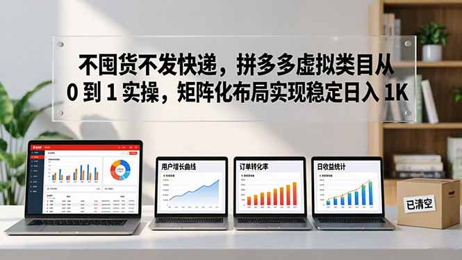 不囤货不发快递，拼多多虚拟类目从 0 到 1 实操，矩阵化布局实现稳定日入 1K-源创文化-逐光轻创终点站