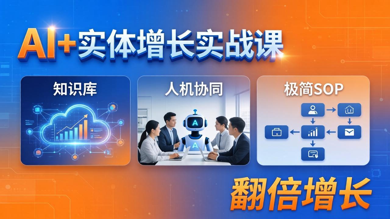 AI+实体增长实战课：知识库+人机协同+极简SOP，助力实体业务翻倍增长-源创文化-逐光轻创终点站