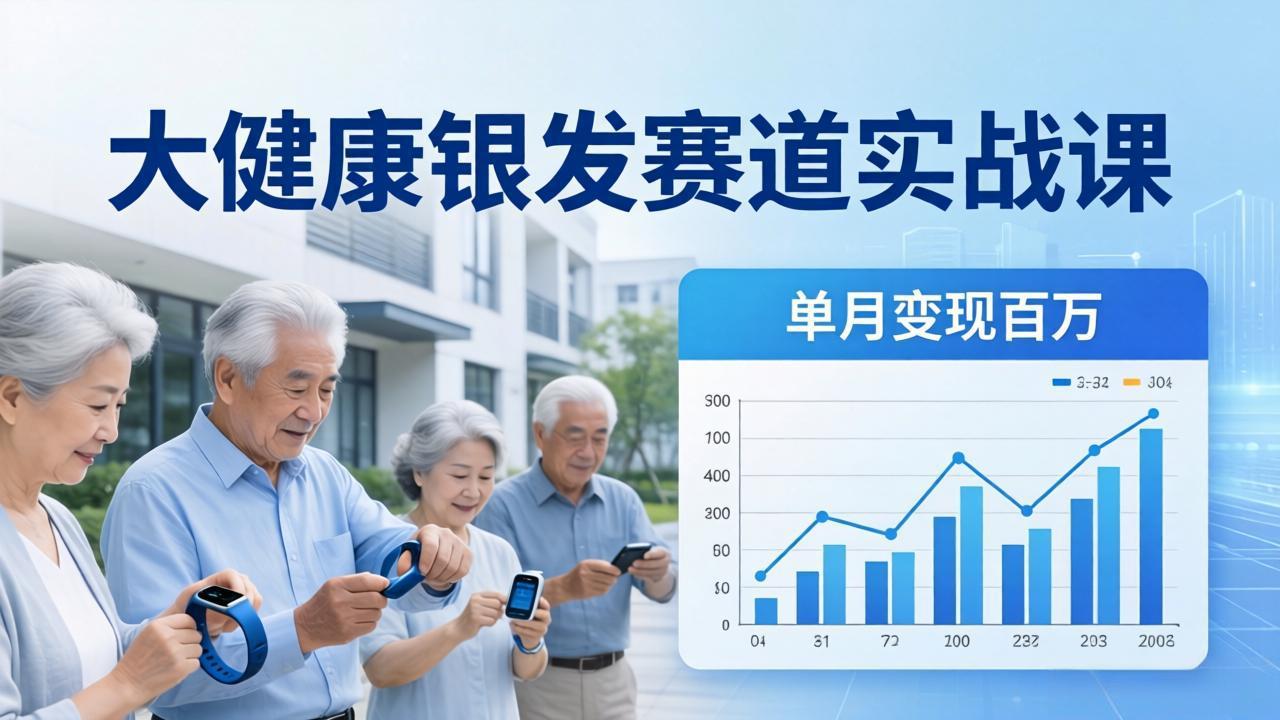 大健康银发赛道实战课：拆解视频号线索型 IP 单月变现百万逻辑，教你精准获客高效变现-源创文化-逐光轻创终点站