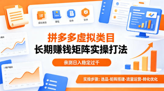做拼多多虚拟类目想长期賺钱？这套矩阵实操打法，亲测日入稳定过千【揭秘】-源创文化-逐光轻创终点站