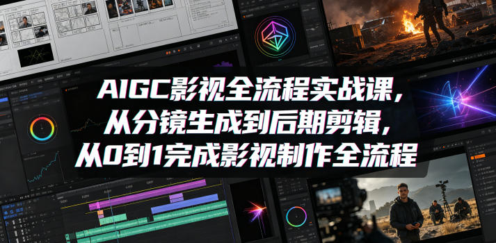 AIGC影视全流程实战课,从分镜生成到后期剪辑,从0到1完成影视制作全流程-源创文化-逐光轻创终点站