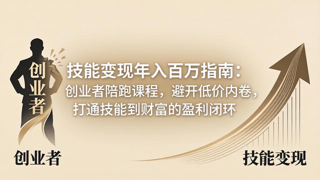技能变现年入百万指南：创业者陪跑课程，避开低价内卷，打通技能到财富的盈利闭环-源创文化-逐光轻创终点站