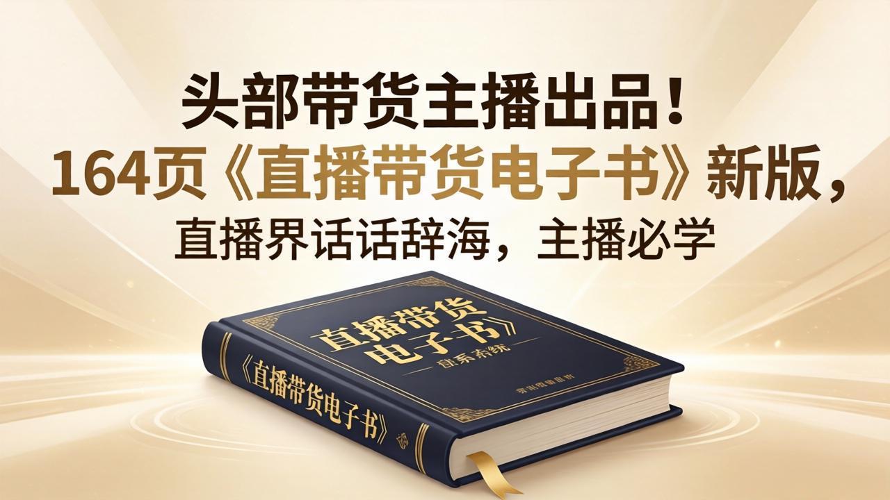 头部带货主播出品！164页《直播带货电子书》新版，直播界话术辞海，主播必学-源创文化-逐光轻创终点站
