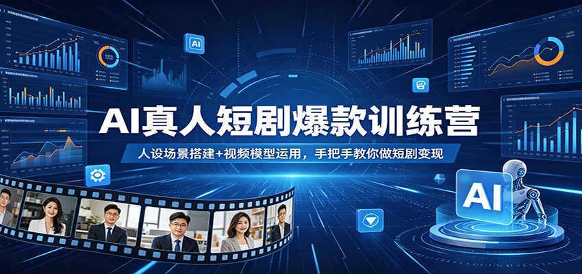 AI真人短剧爆款训练营：人设场景搭建+视频模型运用，手把手教你做短剧变现-源创文化-逐光轻创终点站