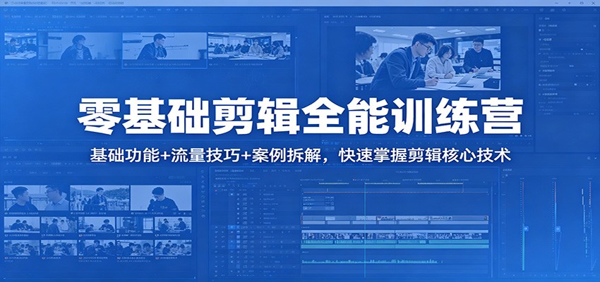 零基础剪辑全能训练营：基础功能+流量技巧+案例拆解，快速掌握剪辑核心技术-源创文化-逐光轻创终点站