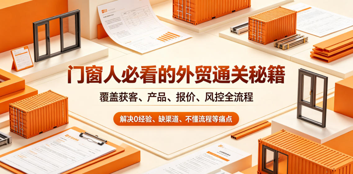 门窗人必看的外贸通关秘籍,块覆盖获客、产品、报价、风控全流程,解决0经验、缺渠道、不懂流程等痛点-源创文化-逐光轻创终点站