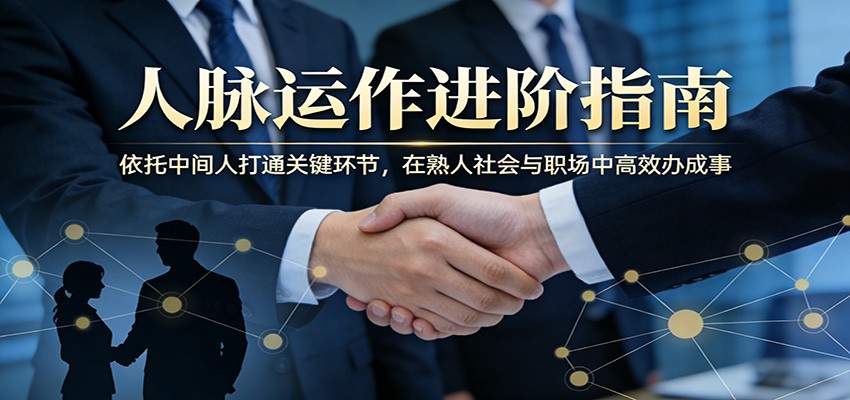 付费文章：人脉运作进阶指南，依托中间人打通关键环节，在熟人社会与职场中高效办成事-源创文化-逐光轻创终点站