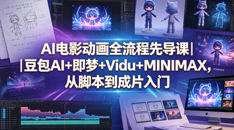 AI电影动画全流程先导课｜豆包AI+即梦+Vidu+MINIMAX，从脚本到成片入门-源创文化-逐光轻创终点站