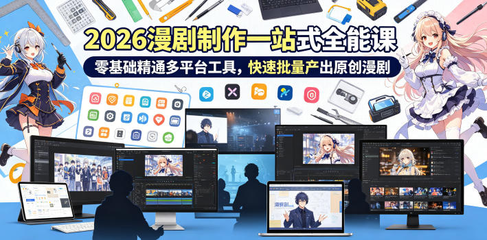2026 AI漫剧制作一站式全能课，零基础精通多平台工具，快速批量产出原创漫剧-源创文化-逐光轻创终点站