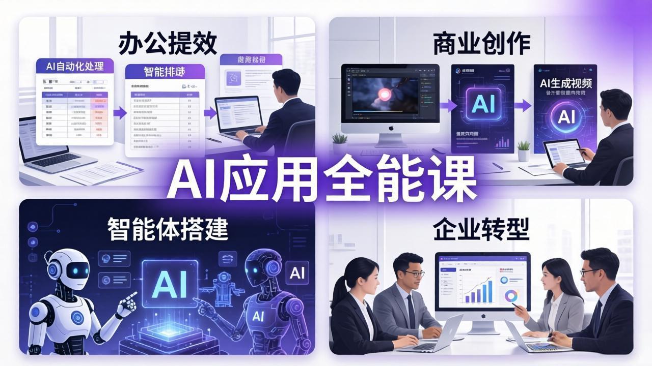AIGC 应用师全能课-更新：办公提效、商业创作、智能体搭建、企业转型，一站式学会AI应用-源创文化-逐光轻创终点站