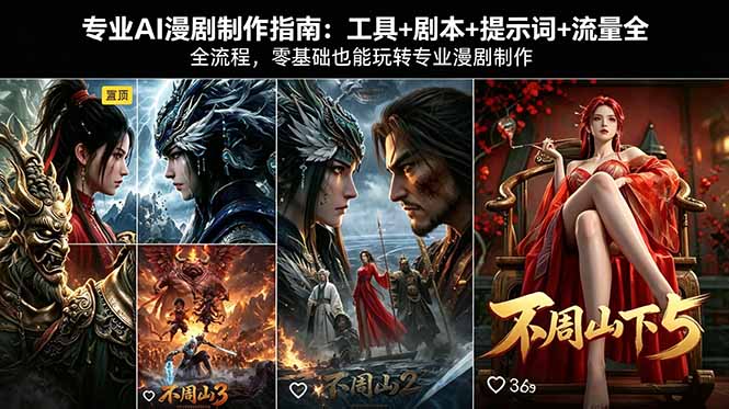 专业AI漫剧制作指南：工具+剧本+提示词+流量全流程，零基础也能玩转专业漫剧制作-源创文化-逐光轻创终点站