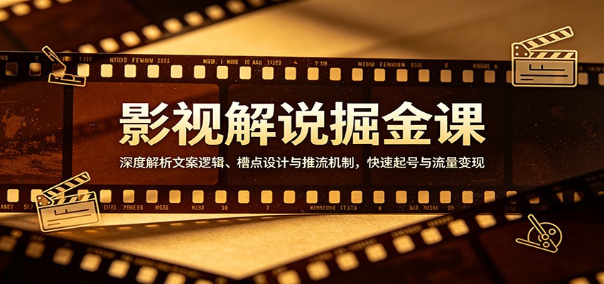 影视解说掘金课：深度解析文案逻辑、槽点设计与推流机制，快速起号与流量变现-源创文化-逐光轻创终点站