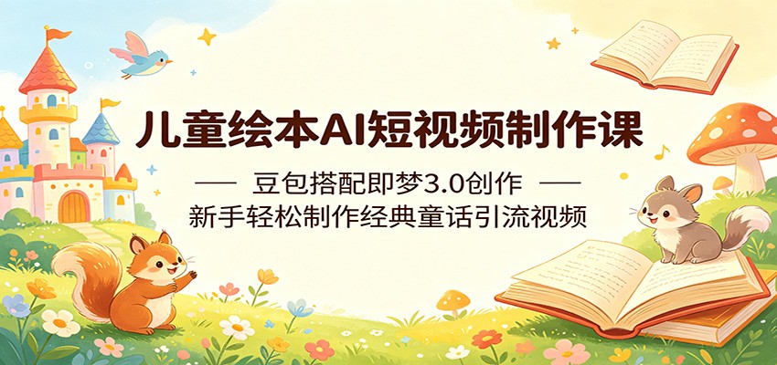 儿童绘本AI短视频制作课：豆包搭配即梦3.0创作，新手轻松制作经典童话引流视频-源创文化-逐光轻创终点站