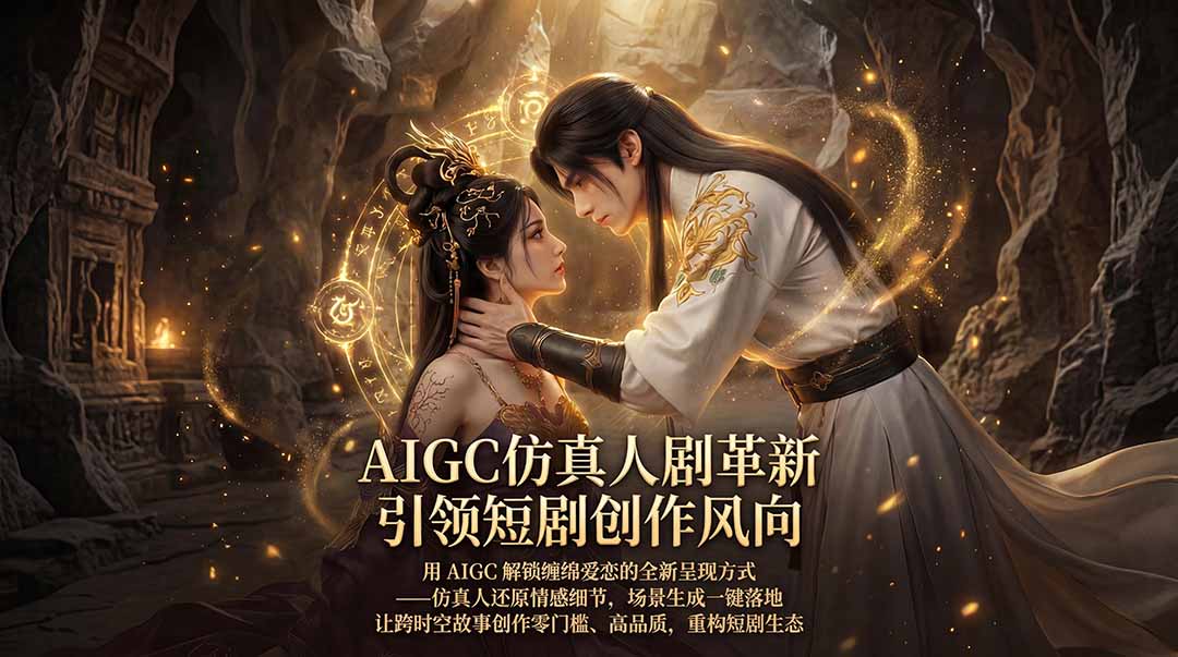AIGC 仿真人短剧创作革新，解锁仙侠爱恋全新呈现，一键出高质场景，零门槛打造爆款剧集-源创文化-逐光轻创终点站