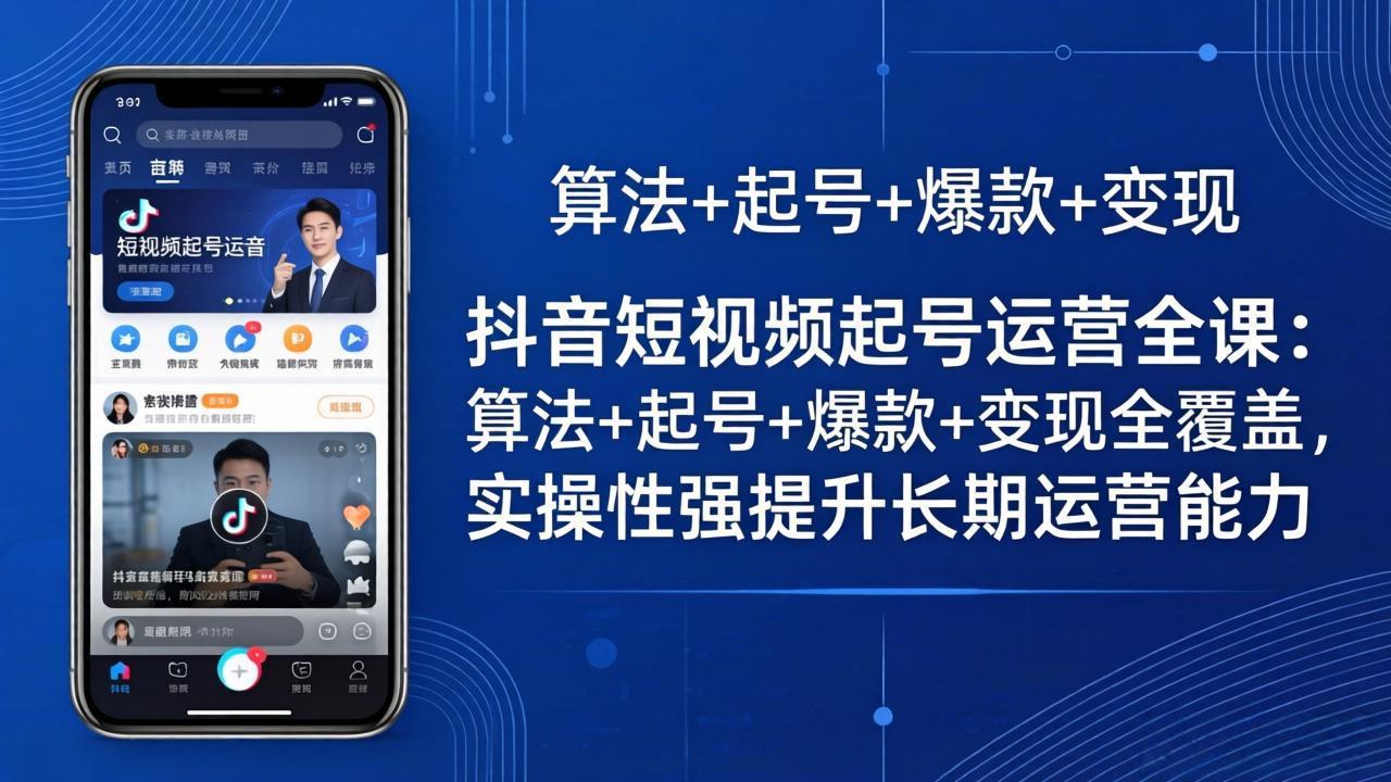 抖音短视频起号运营全课：算法+起号+爆款+变现全覆盖，实操性强提升长期运营能力-源创文化-逐光轻创终点站