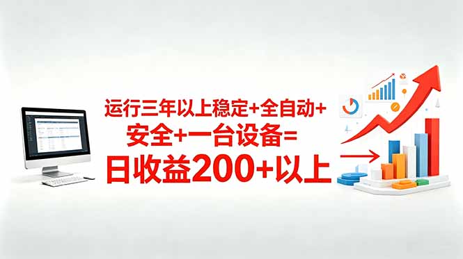 三年以上稳定+全自动+安全+一台设备=日收益200+-源创文化-逐光轻创终点站