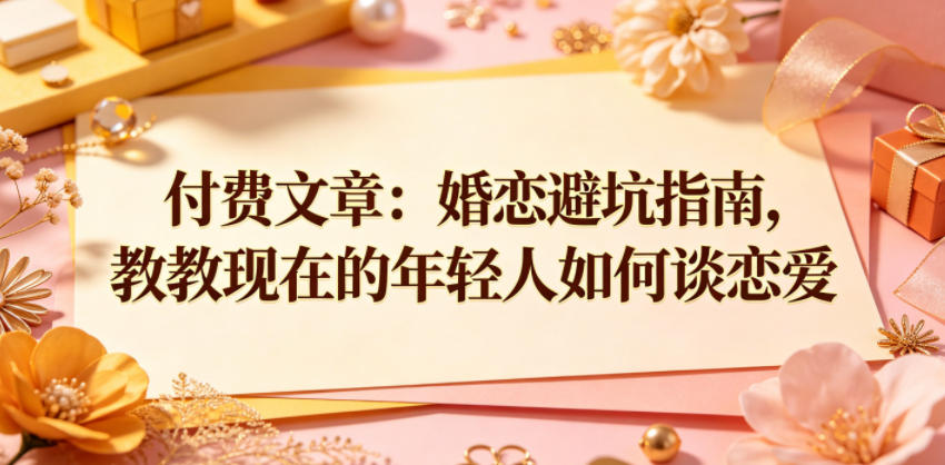 付费文章：婚恋避坑指南，教教现在的年轻人如何谈恋爱-源创文化-逐光轻创终点站