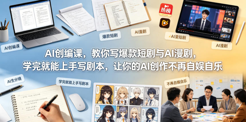 AI创编课,教你写爆款短剧与AI漫剧,学完就能上手写剧本,让你的AI创作不再自娱自乐-源创文化-逐光轻创终点站