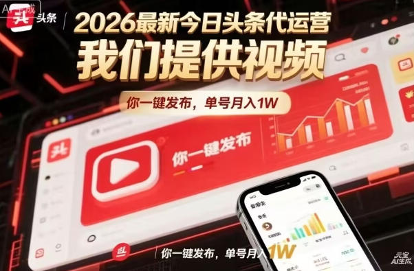 今日头条躺賺模式，你9我1，操作简单，一键发布，单机日入数百，长期合作【揭秘】-源创文化-逐光轻创终点站