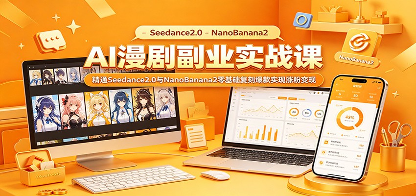 AI漫剧副业实战课：精通Seedance2.0与NanoBanana2零基础复刻爆款实现涨粉变现-源创文化-逐光轻创终点站