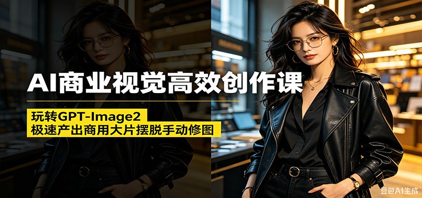 AI商业视觉高效创作课：玩转GPT-Image2，极速产出商用大片摆脱手动修图(更新)-源创文化-逐光轻创终点站