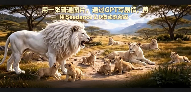 用一张普通图片，通过GPT写剧情，再用Seedance 2.0做动态演绎，居然能生成迪士尼风格搞笑动画-源创文化-逐光轻创终点站