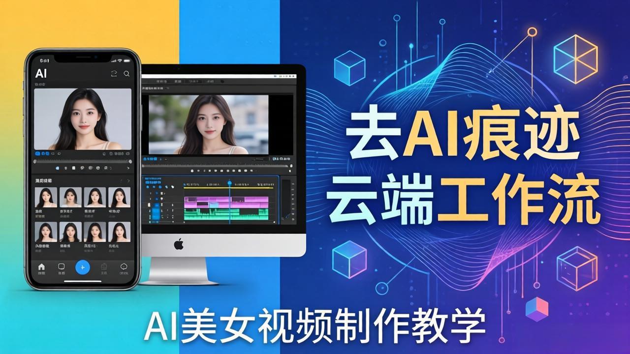 AI美女视频制作教学：去AI痕迹，云端工作流出图，手机电脑均可，不需要配置-源创文化-逐光轻创终点站