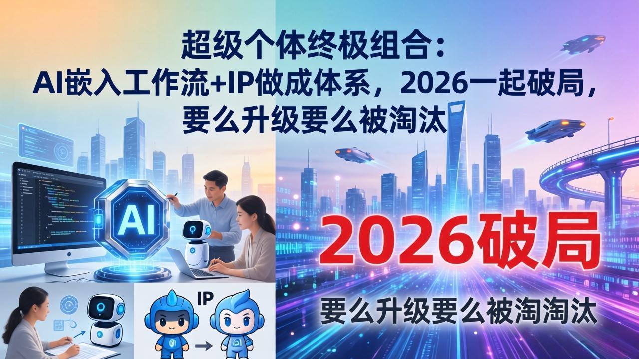 超级个体终极组合：AI嵌入工作流+IP做成体系，2026一起破局，要么升级要么被淘汰-源创文化-逐光轻创终点站