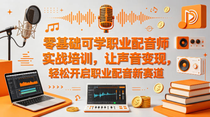 零基础可学职业配音师实战培训，让声音变现，轻松开启职业配音新赛道-源创文化-逐光轻创终点站