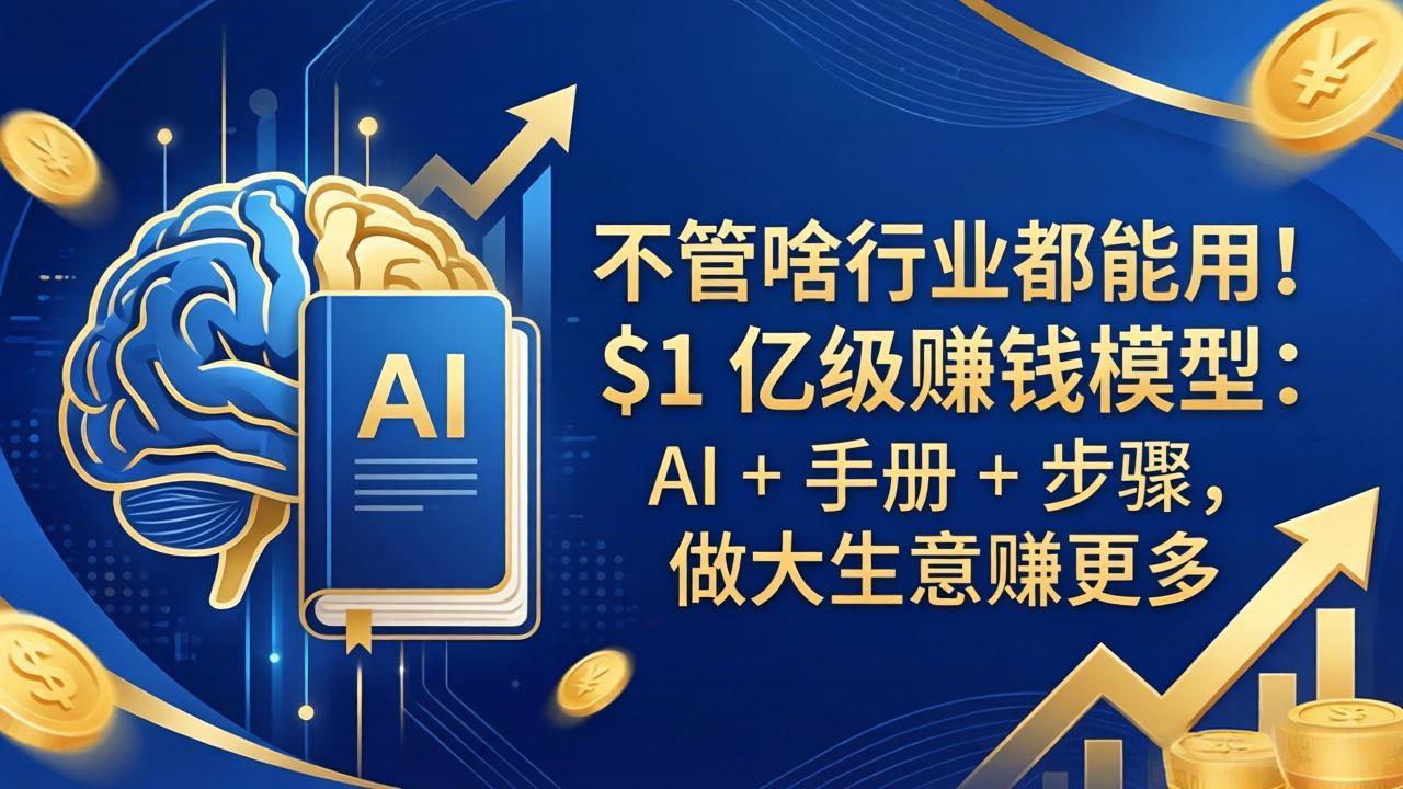 不管啥行业都能用！$1 亿级赚钱模型：AI + 手册 + 步骤，做大生意赚更多-源创文化-逐光轻创终点站