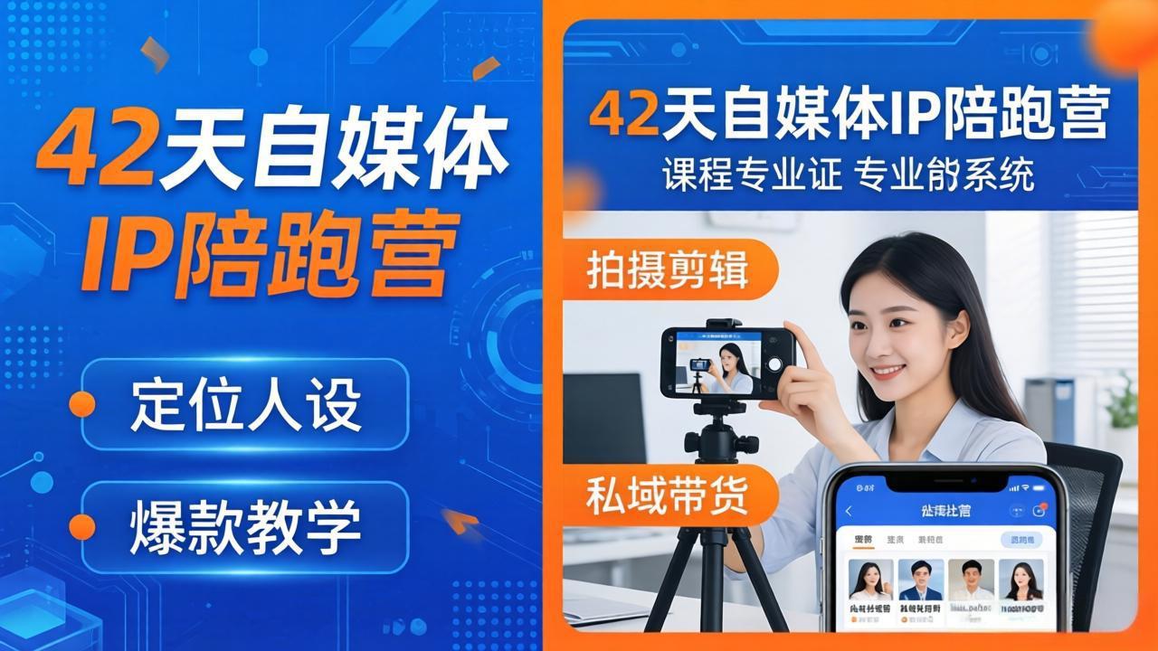 42天自媒体IP陪跑营-26年4月19更新：定位人设爆款全教学，拍摄剪辑私域带货一站式落地-源创文化-逐光轻创终点站