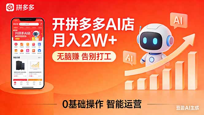 开一家拼多多AI店，月入2W+，无脑赚，告别打工，附SOP手册-源创文化-逐光轻创终点站