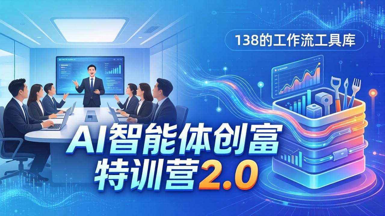 AI智能体创富训练营2.0：3天闭门直播+视频课+工具库，从0到1搭建智能体附138个工作流-源创文化-逐光轻创终点站