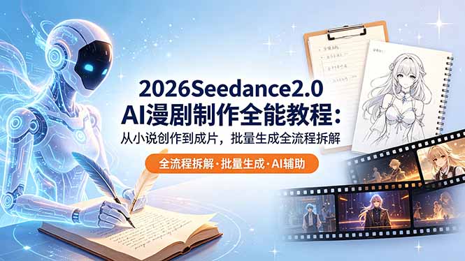 2026Seedance2.0 AI制作全能教程：从小说创作到成片，批量生成全流程拆解-源创文化-逐光轻创终点站