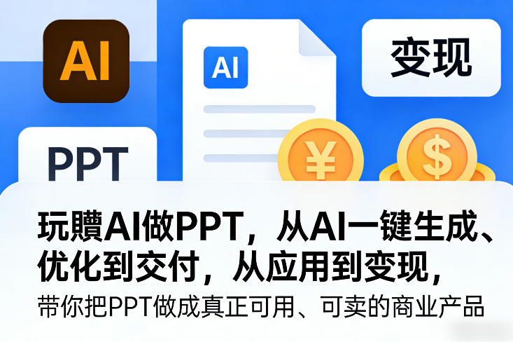 玩賺AI做PPT，从AI一键生成、优化到交付，从应用到变现，带你把PPT做成真正可用、可卖的商业产品(更新0401)-源创文化-逐光轻创终点站