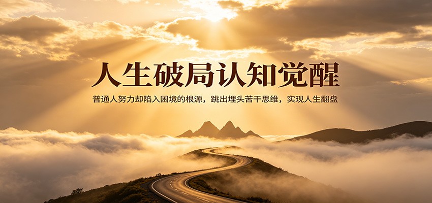 人生破局认知觉醒，普通人努力却陷入困境的根源，跳出埋头苦干思维，实现人生翻盘-源创文化-逐光轻创终点站