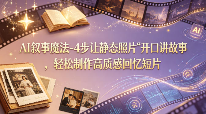 AI叙事魔法-4步让静态照片&ldquo;开口讲故事&rdquo;，轻松制作高质感回忆短片