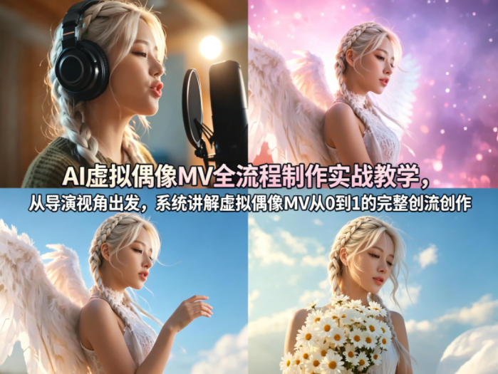 AI虚拟偶像MV全流程制作实战教学，从导演视角出发，系统讲解虚拟偶像MV从0到1的完整创作流程-源创文化-逐光轻创终点站