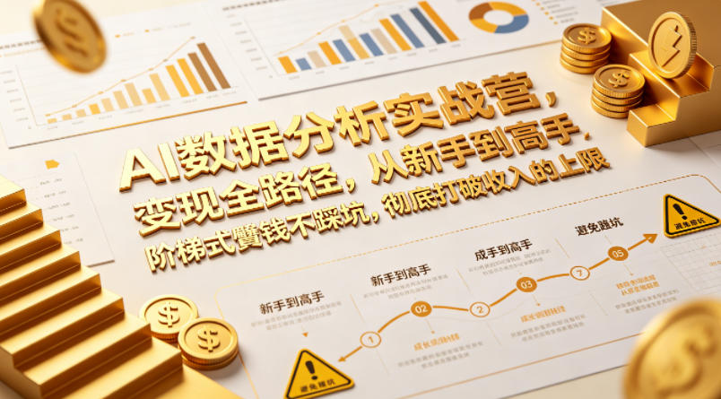 AI数据分析实战营，变现全路径，从新手到高手，阶梯式賺钱不踩坑，彻底打破收入的上限-源创文化-逐光轻创终点站