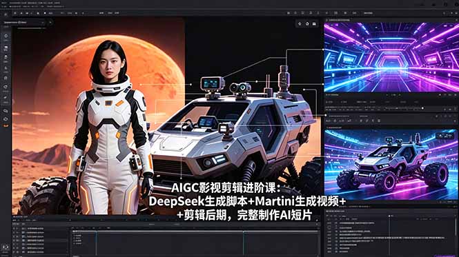 AIGC影视剪辑进阶课:DeepSeek生成脚本+Martini生成视频+剪辑后期,完整制作AI短片-源创文化-逐光轻创终点站